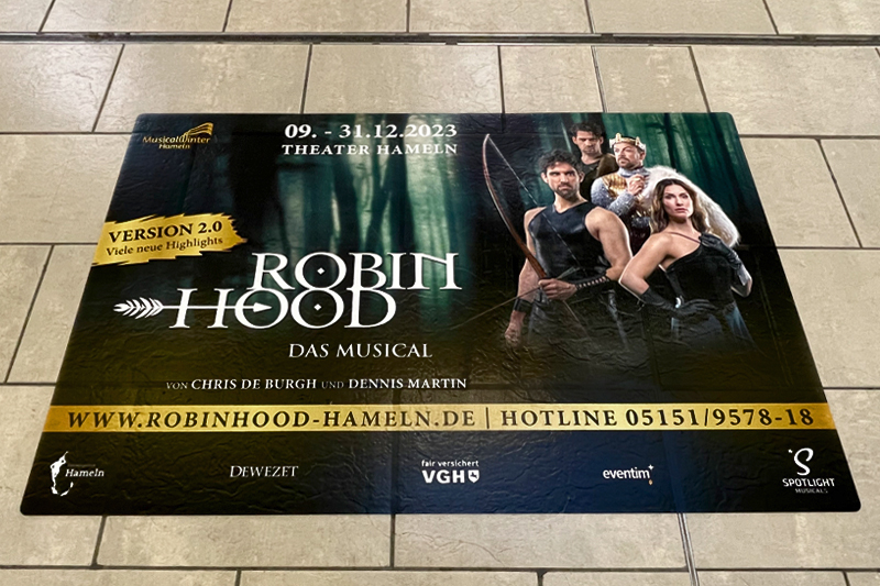 Robin Hood und Out-of-Home– das neue Hamelner Musical der weltbekannten Mittelalter-Saga macht auf Screens und Groundpostern auf sich aufmerksam